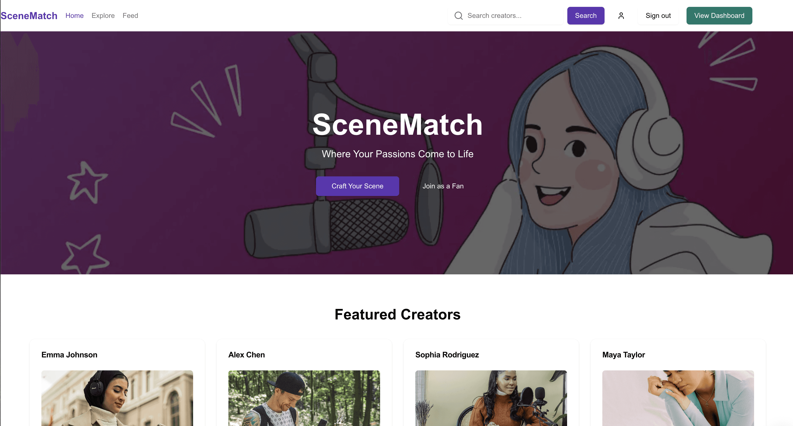 Scene Match social media